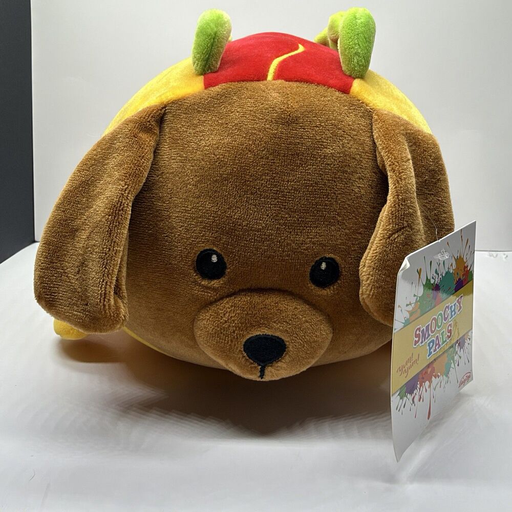 Smoochy Pals Hot Dog Dog Plush Stuffed Animal, Washable, Small, MPN 921198